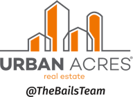 Urban Acres Real Estate Logo with @TheBailsTeam tagline