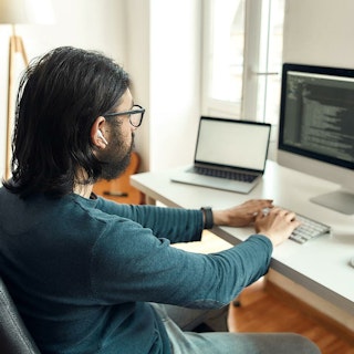 Man working on Computer